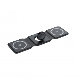 3 In 1 Wireless Charger For IPhone,Magnetic Foldable 3 In 1 Charging Station,Travel Charger For Multple Devices For IPhone 14/13/12 Series,AirPods 3/2/Pro,iWatch(Adapter Included)