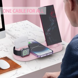 15W 10 In 1  Wireless Charger Stand For IPhone 13 12 11 XS XR Fast Charging Dock Station For Airpods Pro, IWatch 7