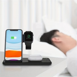 15W 4 In 1 Wireless Charger Stand Pad For IPhone 14 13 12 Apple Watch 15W Foldable Fast Charging Dock Station For Airpods Pro IWatch