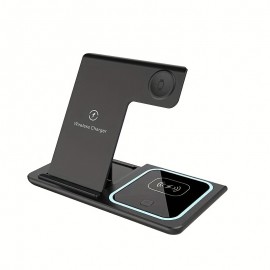 3-in-1 Foldable Wireless Fast Charging Station For Mobile Phones/Watch/Wireless Earphones And Other Devices Wireless Charging Configuration Night Atmosphere Light, 15W Wireless Fast Charging