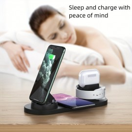 5 In 1 Wireless Charger Bracket Station Type-C Charging Stand For IPhone 14 13 12 11 Pro Max Samsung Xiaomi Desk Chargers For Watch Airpods
