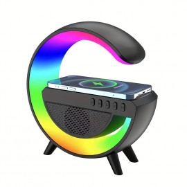 New Wireless  Speakers With Wireless Fast Charging, Rhythm RGB Light, Bar Smart Light, Sunrise Alarm Clock, Wake Up Light For Bedrooms, Dimmable Table Lamp