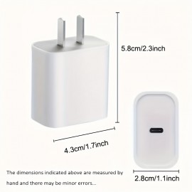 2pcs For IPhone 14 13 12 11 Fast Charger, 20W Rapid USB C Charger With USB C To For Apple Charging Cable PD Adapter