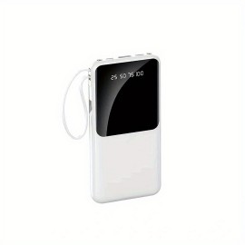 20000mAh & 10000mAh Portable Battery Charger - Type C Power Bank With LED Display, Compatible With IPhone & Samsung Smart Devices - White