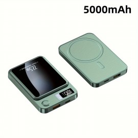 5000/10000mAh Magnetic Absorption Wireless Charging Bank 22.5W/PD20W Suitable For Iphone 15pro/14max/13/12 Android Phones (USB/Type-C) Portable Charger With LED Power Display For Outdoor Travel Emergency Backup Mobile Power Bank