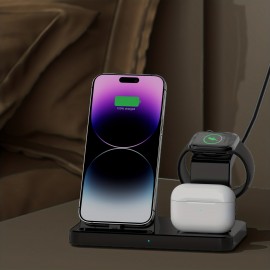 3-in-1 Wireless Charger Stand Dock: Charging Station For Watch, For Airpods Pro 2/3, For IPhone 14/13/11/XR/XS/X/8/7