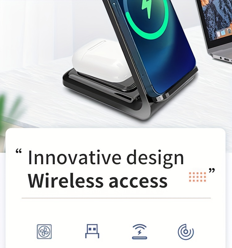 multifunctional wireless charger-3 in 1 multifunctional wireless charger charging station mobile phone holder for iphone iwatch airpods details 2