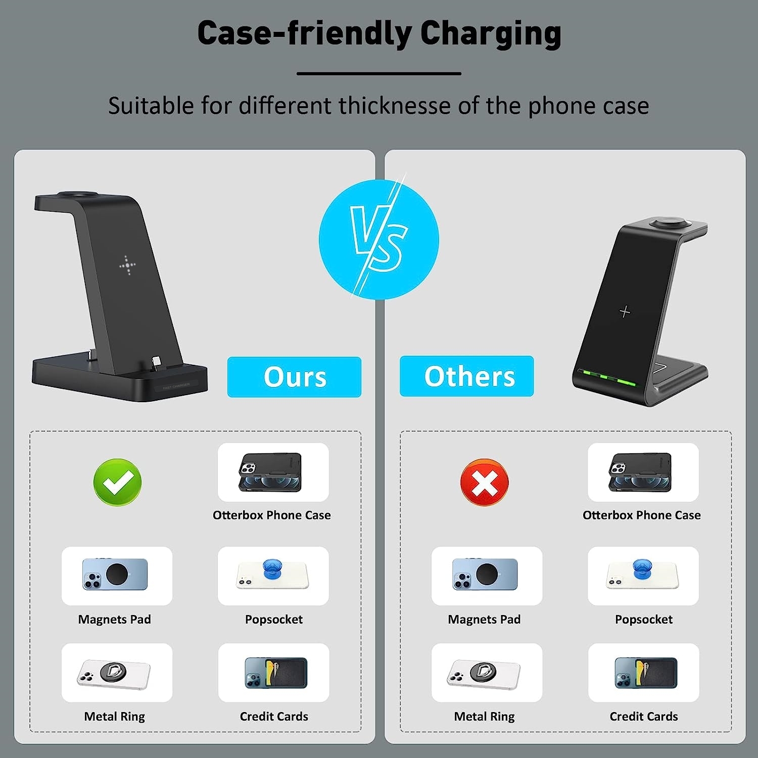 new charger station for iphone multiple devices 3 in 1 fast wireless charging stand for apple watch series 7 6 se 5 4 3 2 airpods iphone 14 13 12 11 pro x max xs xr 8 7 plus 6s 6 with 6 6ft type c charging cable details 0