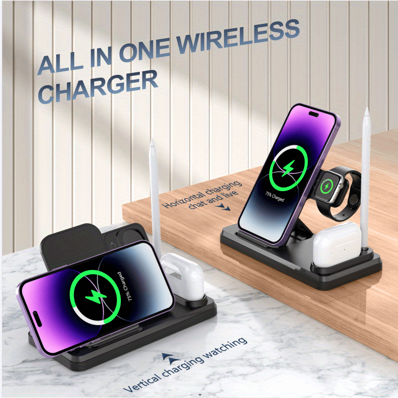 multifunctional 4 in 1 wireless charger mobile phone wireless charging dock for watch headset details 2