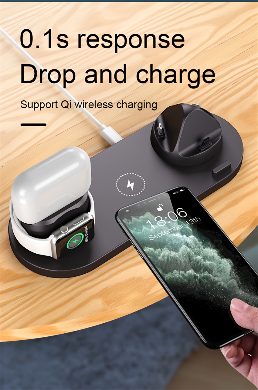 wireless charger stand-15w 10 in 1 wireless charger stand for iphone 13 12 11 xs xr fast charging dock station for airpods pro iwatch 7 details 10