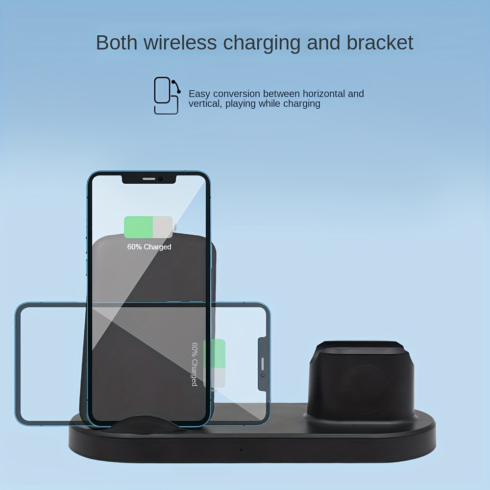 3 in 1 15w fast charging charger for mobile phones desktop stand wireless charger for watch earphone mobile phone details 2